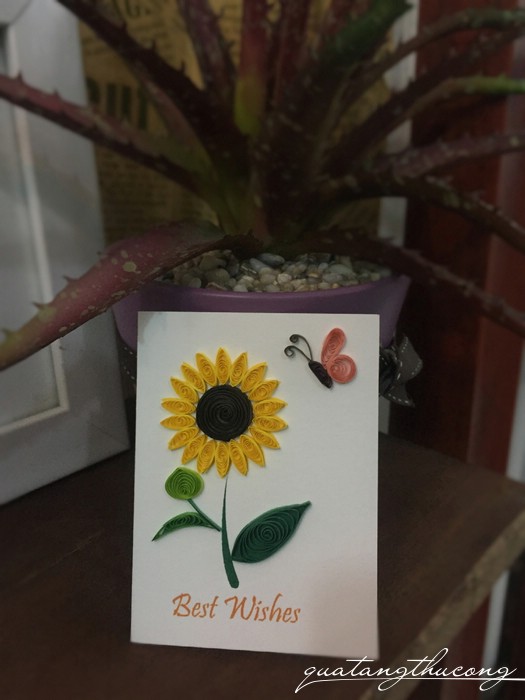 Thiệp quilling hoa hướng dương 7*9cm